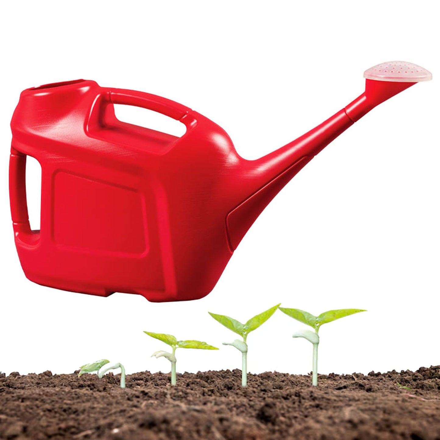 6L Slimline Watering Cans Red/Green Plastic Watering Can With Rose Head Garden Plants Indoor & Outdoor Water Sprinkler For Easy Pouring & Better Control (Green, 1 x 6L Watering Can)