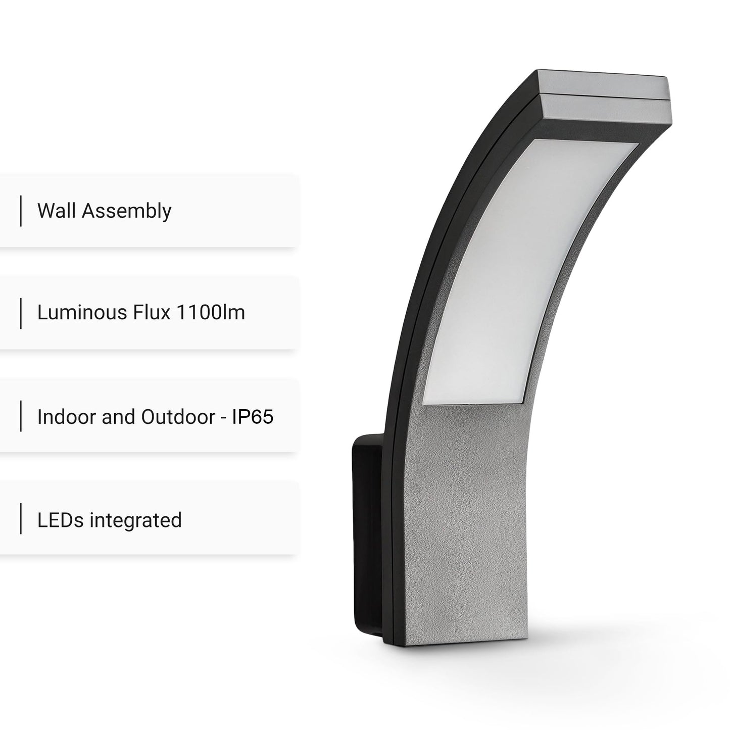 SEBSON Outdoor Wall Lights Mains Powered IP65 - LED Wall Lights 15W Cool White 5800K 1100lm - Outdoor Garden Lights, Outside Lights for Garage and Driveway