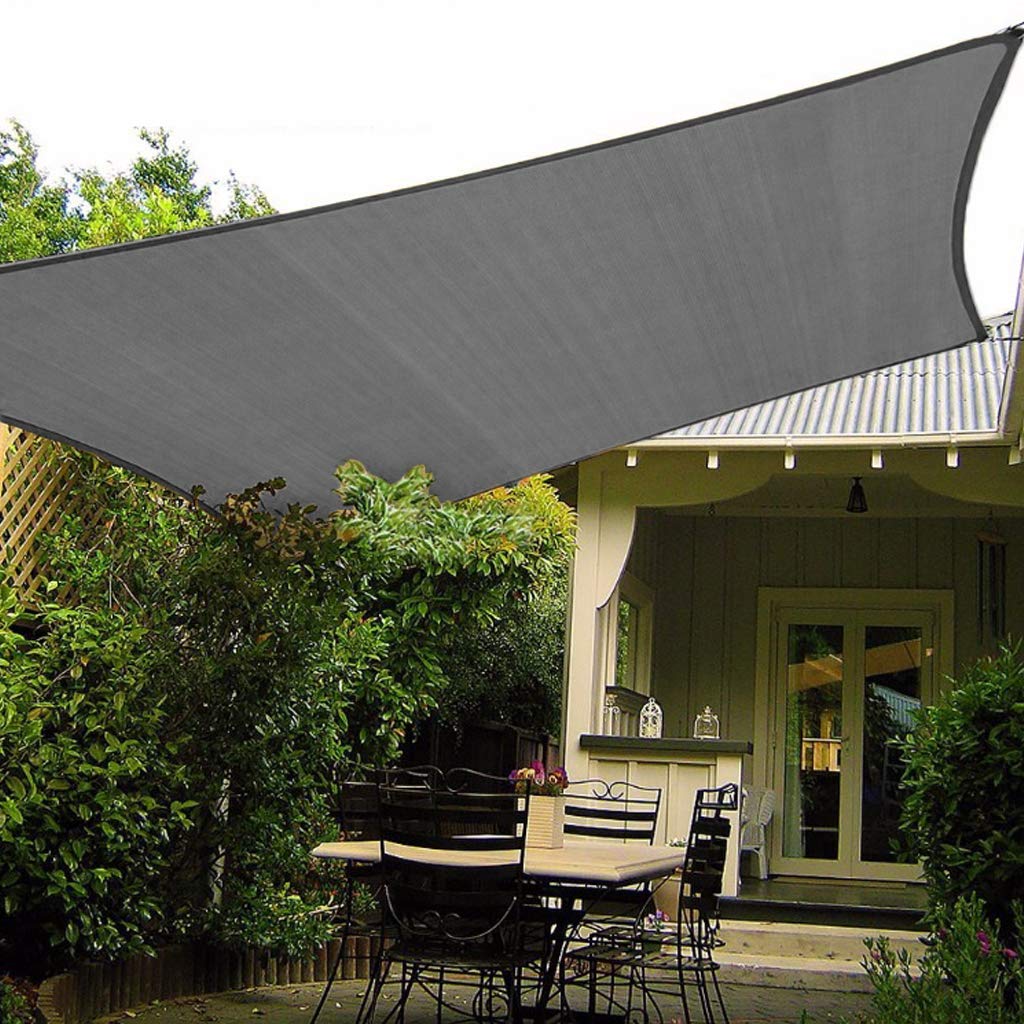 OldPAPA Sun Shade Sail Rectangle Water-resistant Sun Shade 95% UV Block Sunscreen Awning Garden Beach Patio Canopy Grey 3x4m
