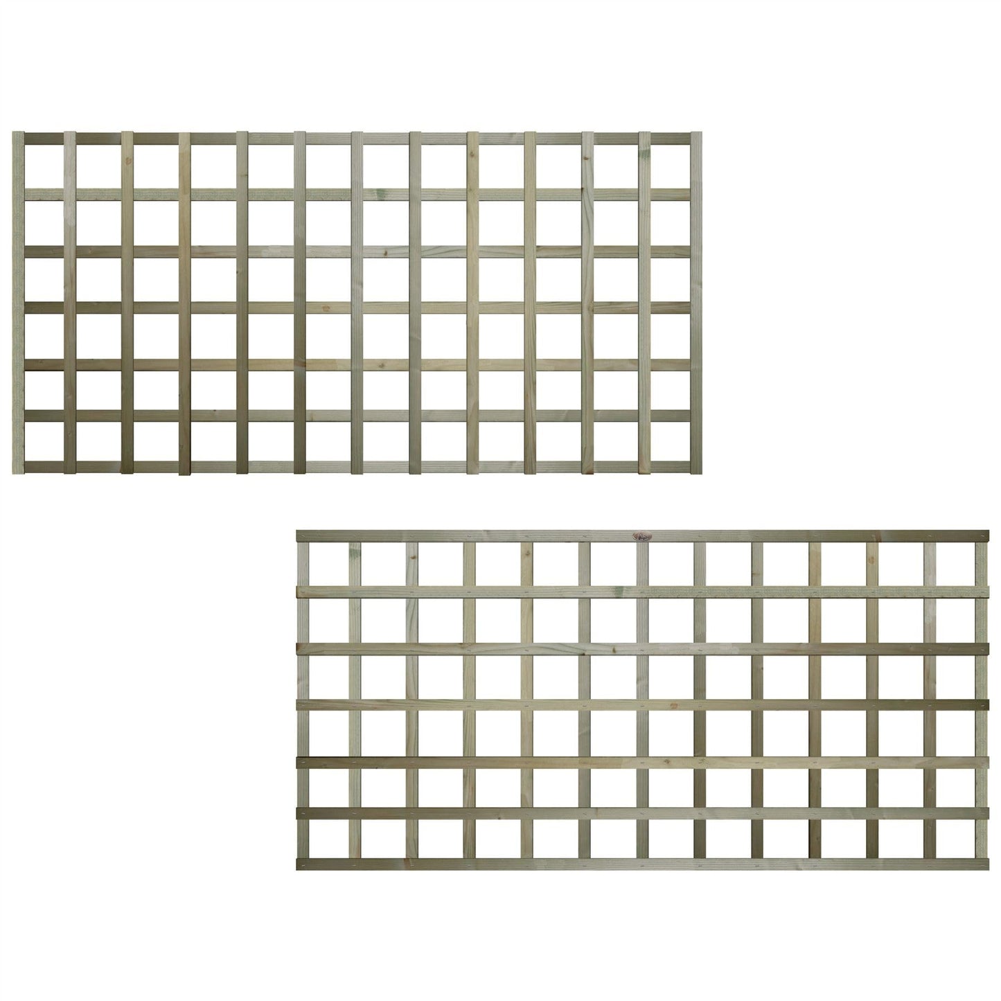 Premier Garden Standard Trellis Panels 120mm Squares Flat Design Width: 6ft (183cm) x Height: 3ft (90cm) Fence Panel Topper Wall Art Plant Growing Vine Trellis Panels