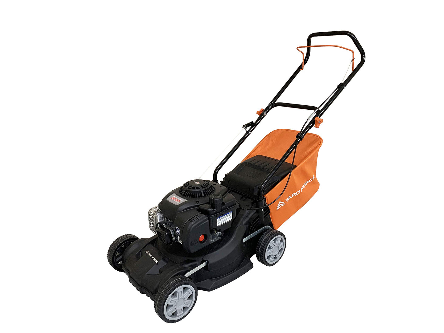 Yard Force 40 cm Hand Push Petrol Lawnmower with 125cc Briggs and Stratton 300 Engine GMB40, Black/Orange