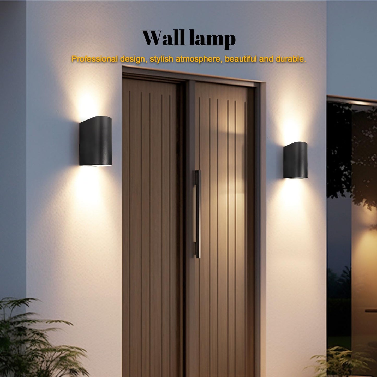 EXTRASTAR Outdoor Wall Lights, GU10 Base Up Down Exterior Wall Sconce, IP44 Waterproof Outside Wall Lights Aluminum Black for Garden, Patio, Garage, Porch, and so on（Bulbs not Include）