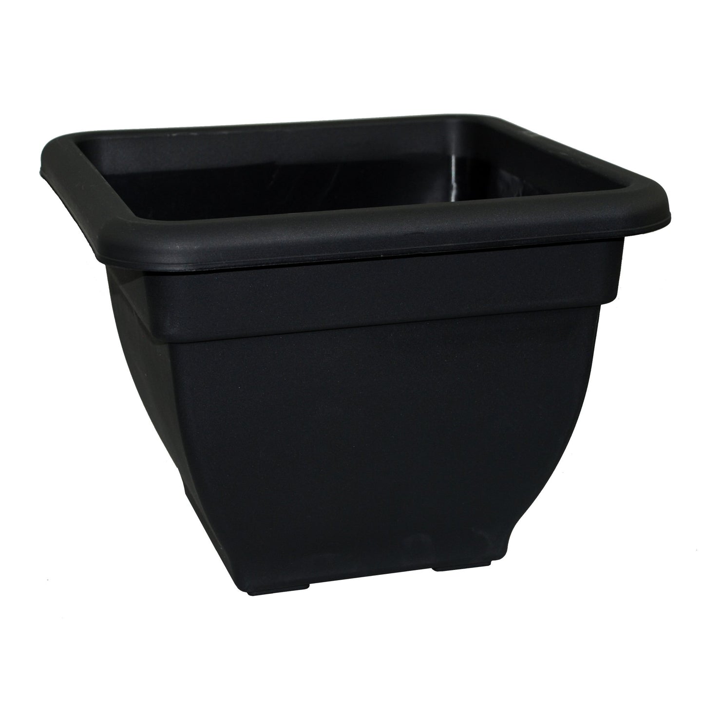 2 x Ebony/Black Square Plastic Garden Planter Indoor & Outdoor Flower / Plant Pot