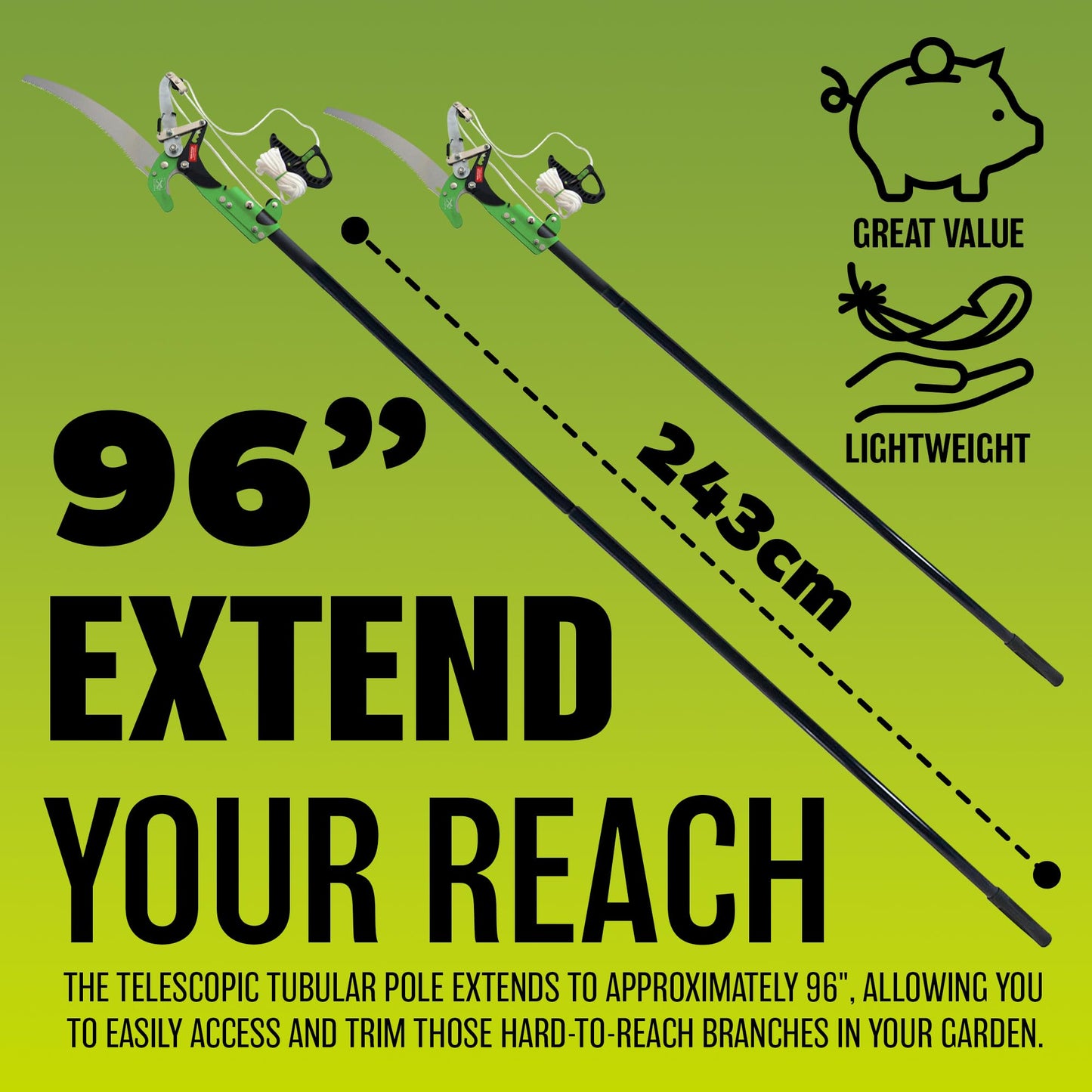 BARGAINS-GALORE Ratchet Tree Lopper & Telescopic Pole Saw - Pruning, Cutting Branches, Telescopic for Hard to Reach Places, Gardening | Professional Precise Cutting | Garden Hand Tool