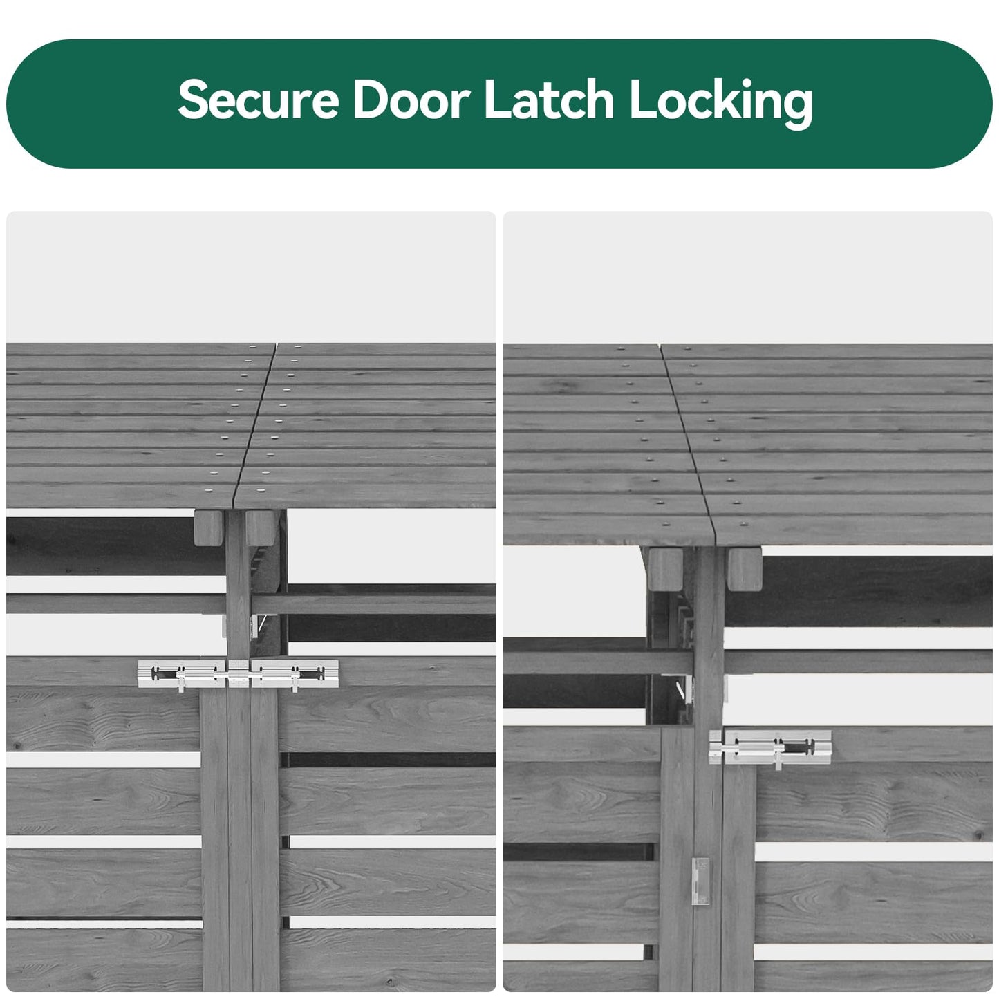 Warmiehomy Wheelie Bin Storage 3 Wheelie Bin Hideaways Outdoor Bin Shed 3 Bins Wooden Wheelie Bin Storage Garden Large Bin Store 191cm x 86cm x 122cm