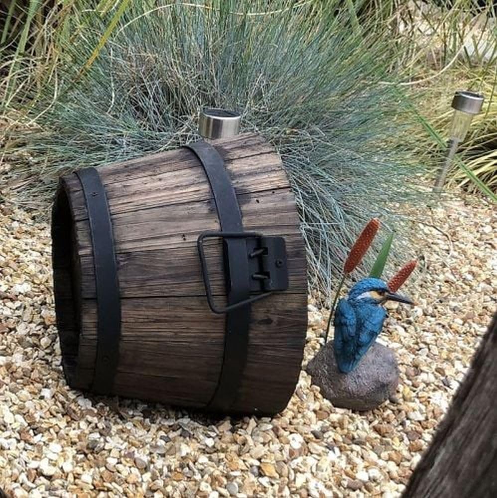 Gardening Naturally Rustic Burnt Wood Barrel Different (Large)
