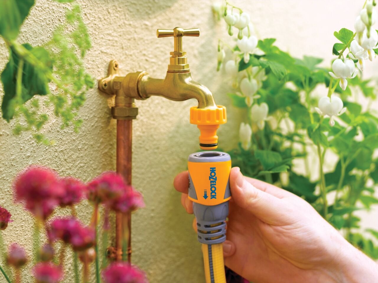 HOZELOCK - Hose Connector Plus ø 12.5mm - 15mm (1/2"- 5/8") Soft Touch x2 : Watertight, Non-slip, Flexible, Long Connector Prevents Twisting, Swelling and Leaks [2050P0025]