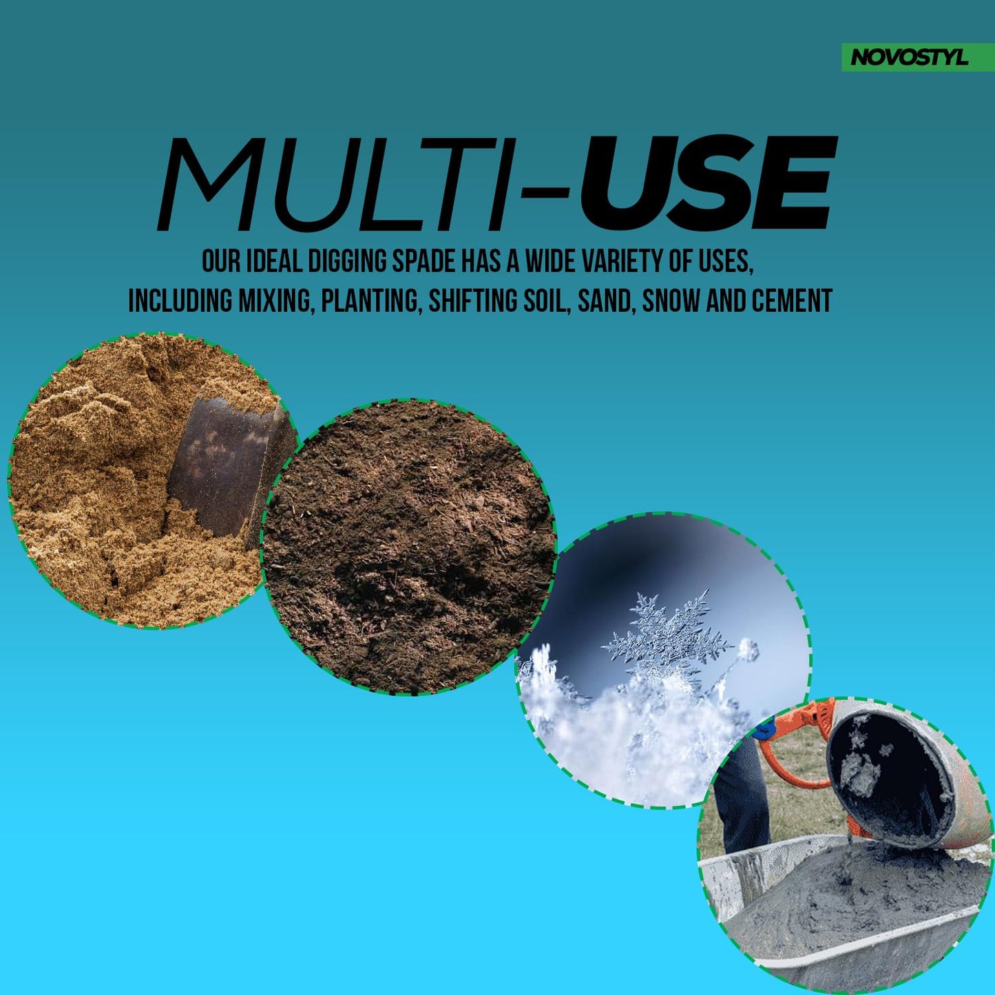 Garden Border Digging Spade - Made From Strong Carbon Steel Strong, Durable, Long Lasting & Rust Resistant Ideal Hand Tool For Allotment Weeding, Snow Cleaning & Gardening Long Life