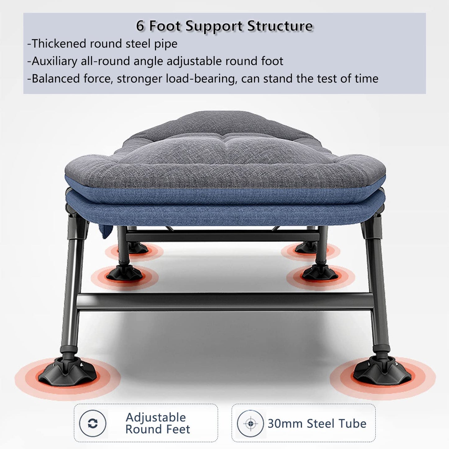 PERRTWDLF 2023 Garden Sun Loungers - Reclining Garden Chairs, Fishing Bedchair, Carp Fishing Chair with Side Pocket and Mattress, Adjustable 5 Gears Portable Sunloungers Patio Beach Pool, Gray