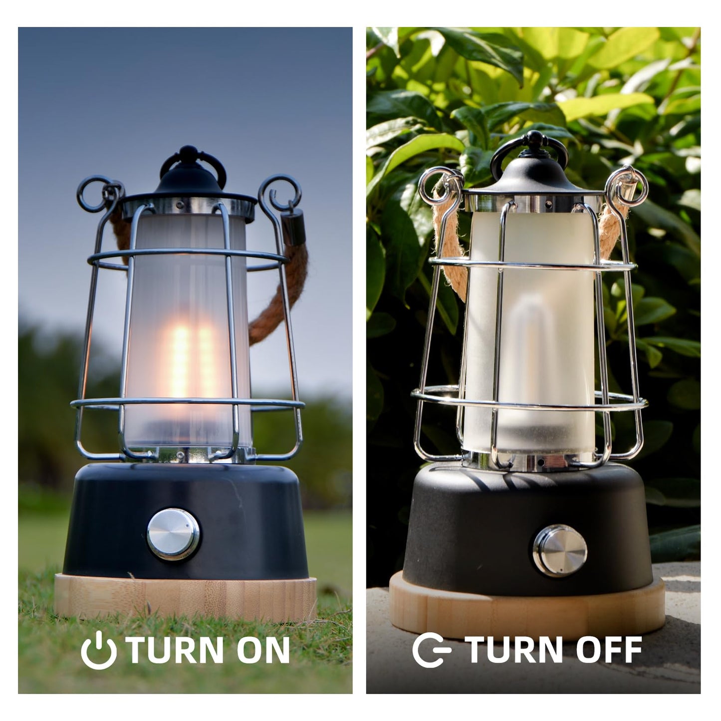 HARPER LIVING Rechargeable Camping Light, LED Retro Water Resistant Lantern, 5000mAh Power Bank, Dimmable Tent Light Rechargeable Lanterns for Living Room, Camping, Fishing, Hiking, Power cuts