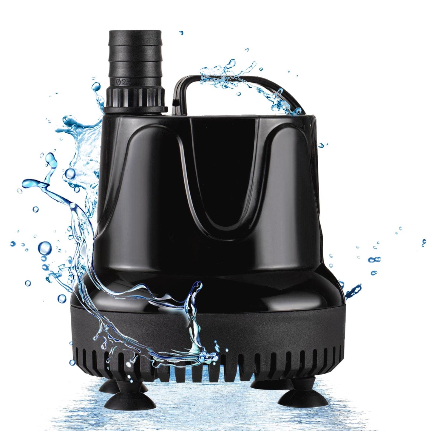 hygger Submersible Water Pump,2500L/H 60W Aquarium Water Pump,Ultra Quiet Fountain Water Change Aquarium Water Feature Pump Fish Tank Circulation Pump with 3 Nozzles,for Pond Garden Fish Tank