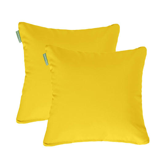 Gardenista 18" Garden Scatter Cushion | Outdoor Water Resistant Garden Furniture Pillow | Soft and Comfy Patio Furniture Cushions | Throw Pillows for Sofa, Couch, Balcony - 2 Pack (Yellow)