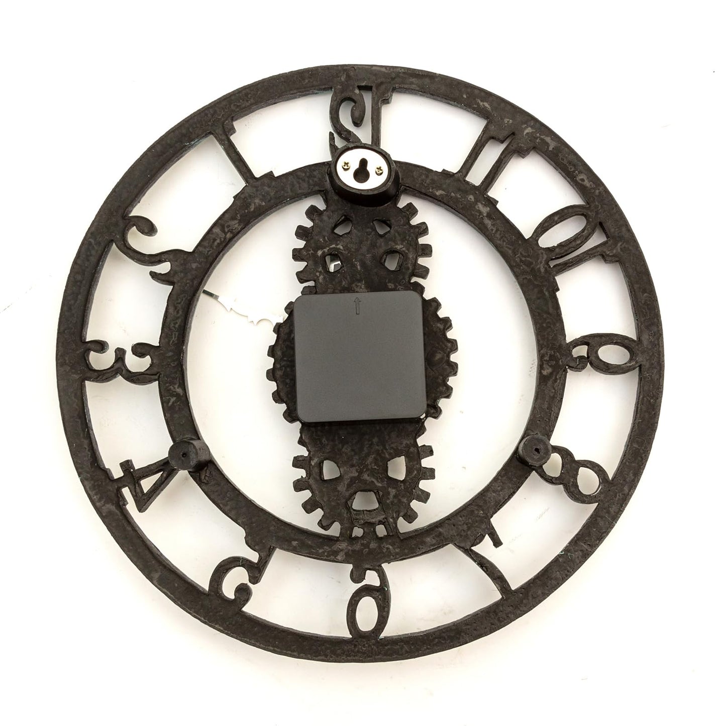 No Nonsense Products Indoor Outdoor Wall Clock Antique Church Station Garden Style 30cm Green Slate Effect Gold Hands Weatherproof Quartz Battery Powered Waterproof