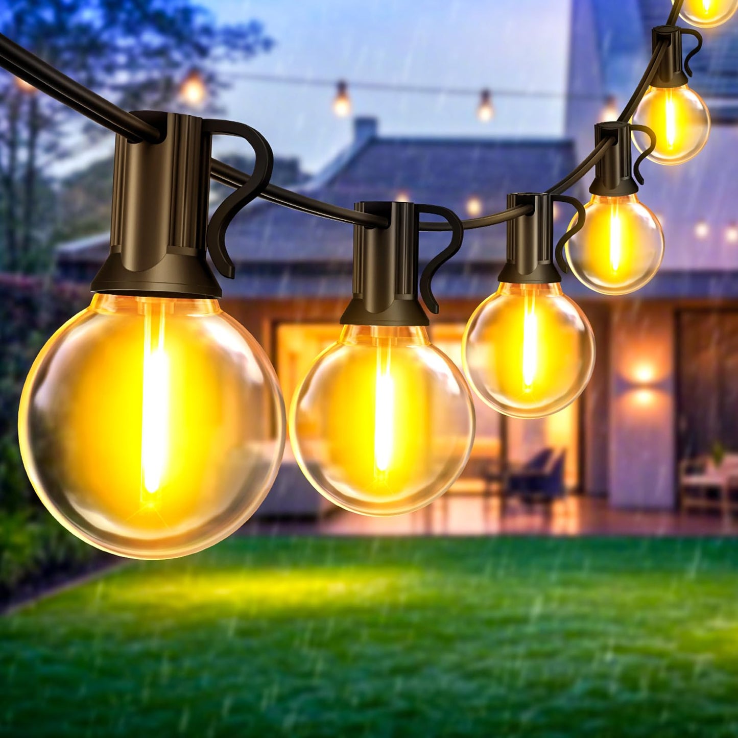 Outdoor-Lights-Garden-Mains-Powered-String-Festoon-Light LED Outside Lighting Waterproof Plug Bulb 10M Patio Gazebo Party Pergola Festival Indoor Backyard Terrace Porch Yard Wedding Connectable G40