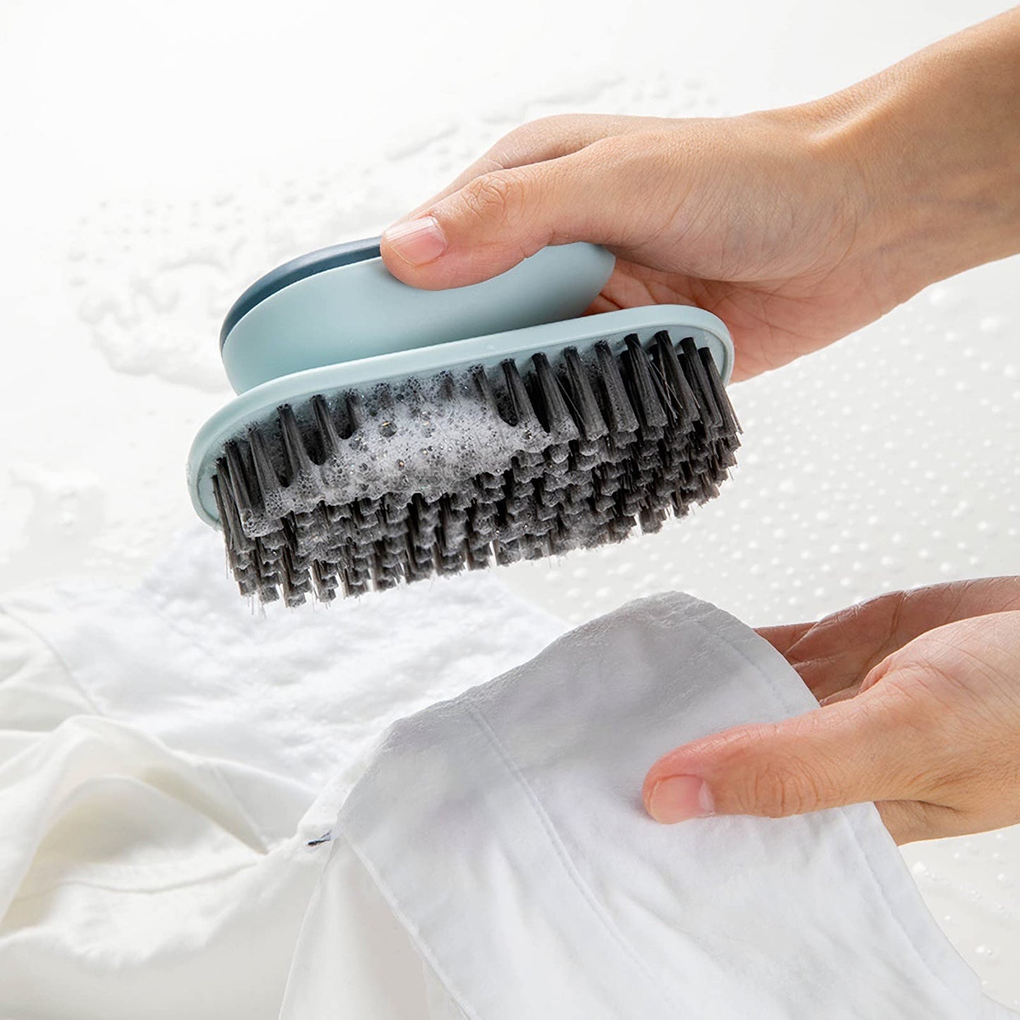 Ganganmax Cleaning Brush Household Small Laundry Brush for Soft Bristle Scrub Clothes Shoe Underwear Fabric Hand Cleaning Brush Pack of 2 Blue