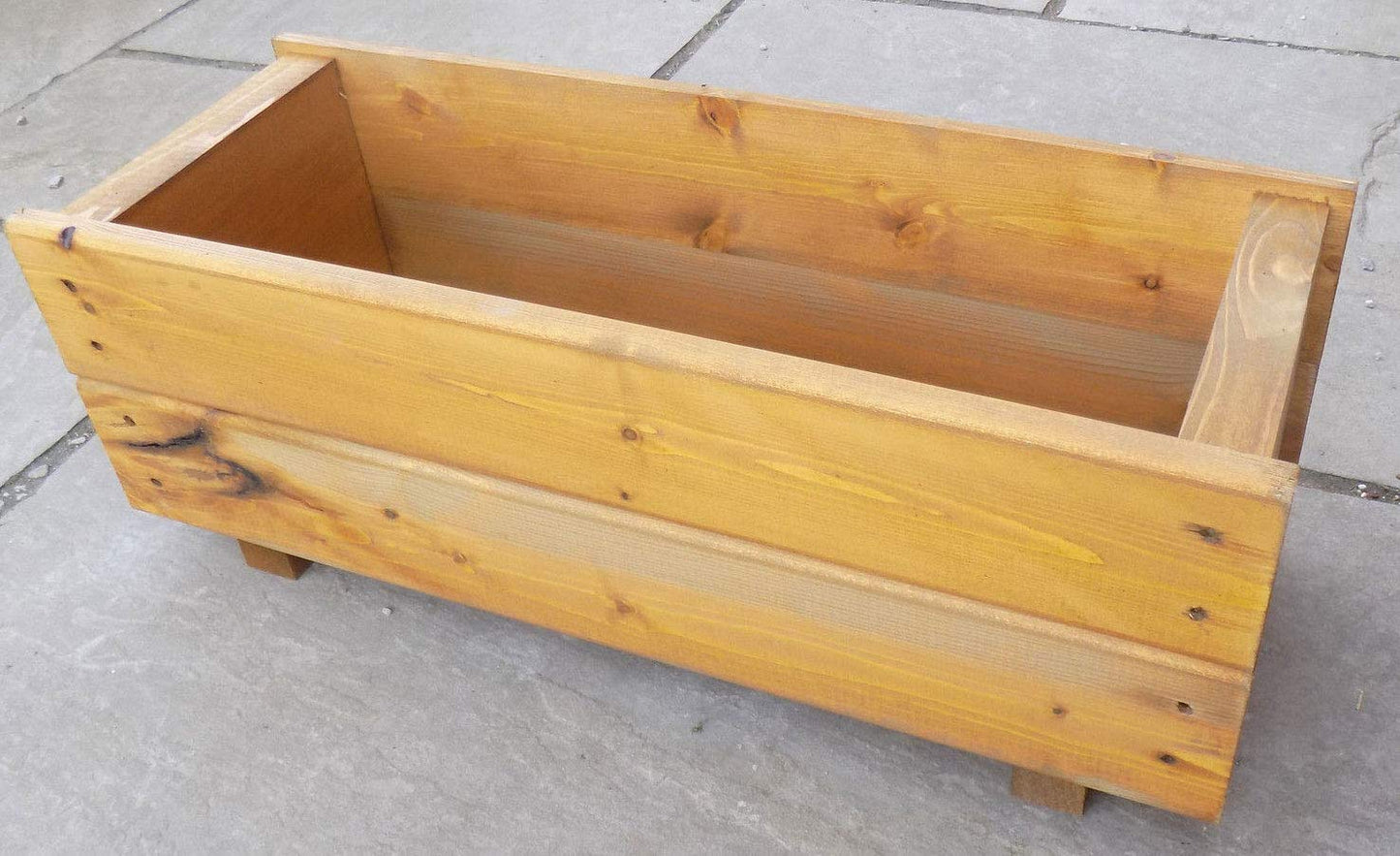 RUDDINGS WOOD Set of 2 x 60cm Wooden Trough Planter - Plant Container Box Fully Assembled
