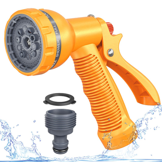 HOMOZE Hose Pipe Spray Gun 10 Spray Patterns Garden Hose Spray Gun, Light-Weight/Durable/Ease to Use Compact Lockable Multi-Task Hose Spray Gun