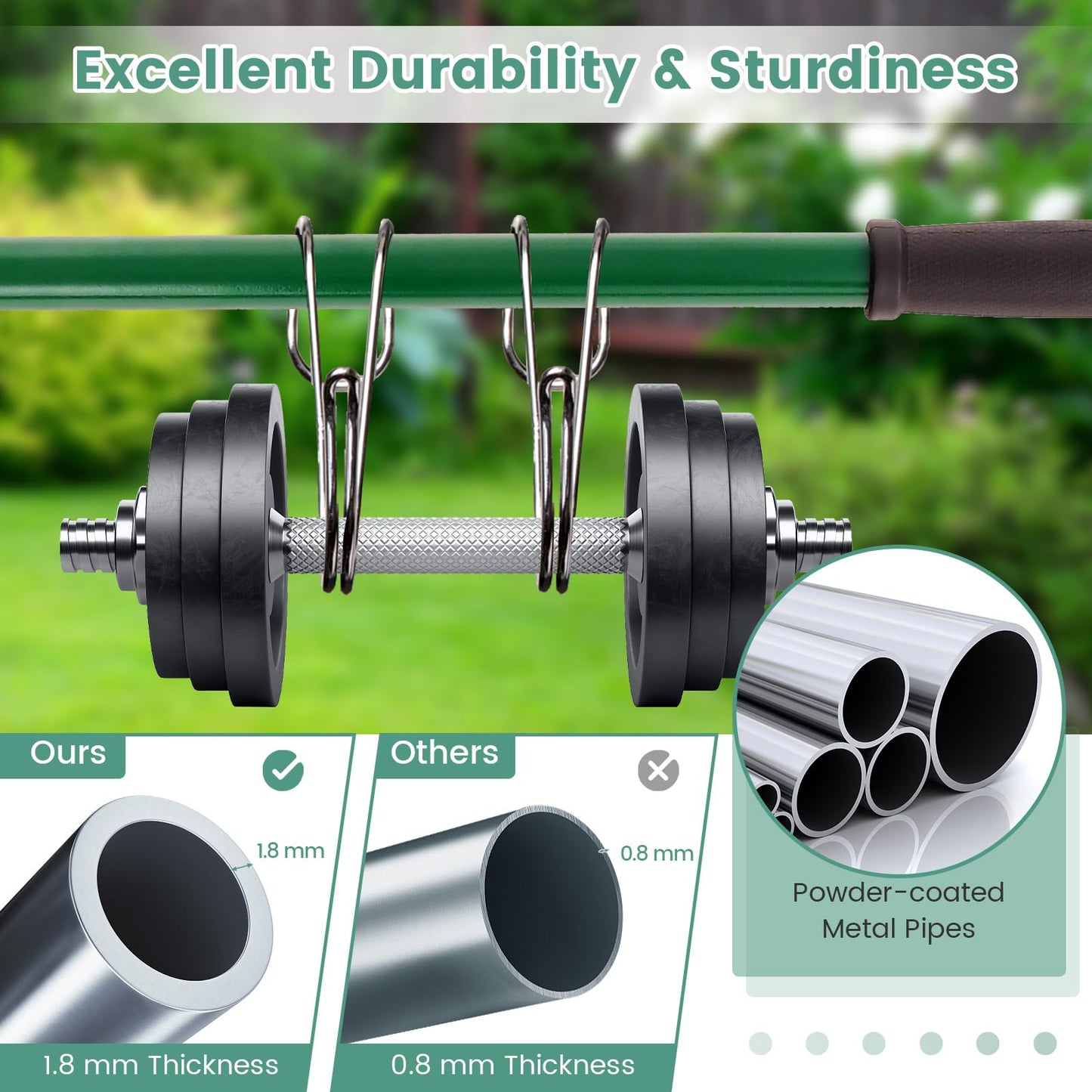 COSTWAY Lawn Leveling Rake, 30”/36”/42” x 10” Lawn Leveler with 77” Ergonomic Handle, Heavy Duty Landscape Rake Soil Leveling Tool for Garden, Golf Course and Farm (36” x 10”/91 x 25cm)