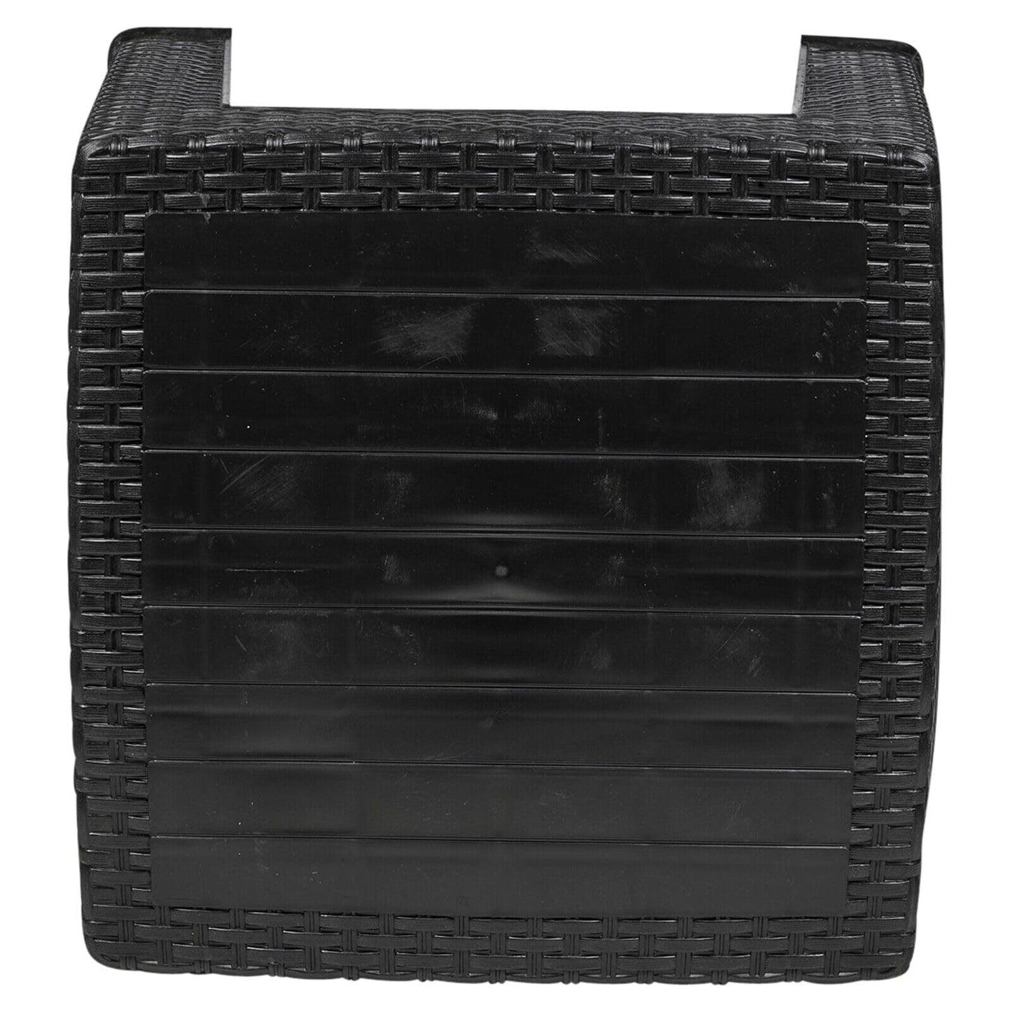 URBNLIVING Rattan Design Wicker Coffee Table Bistro Outdoor Plastic Garden Patio Furniture (Black)