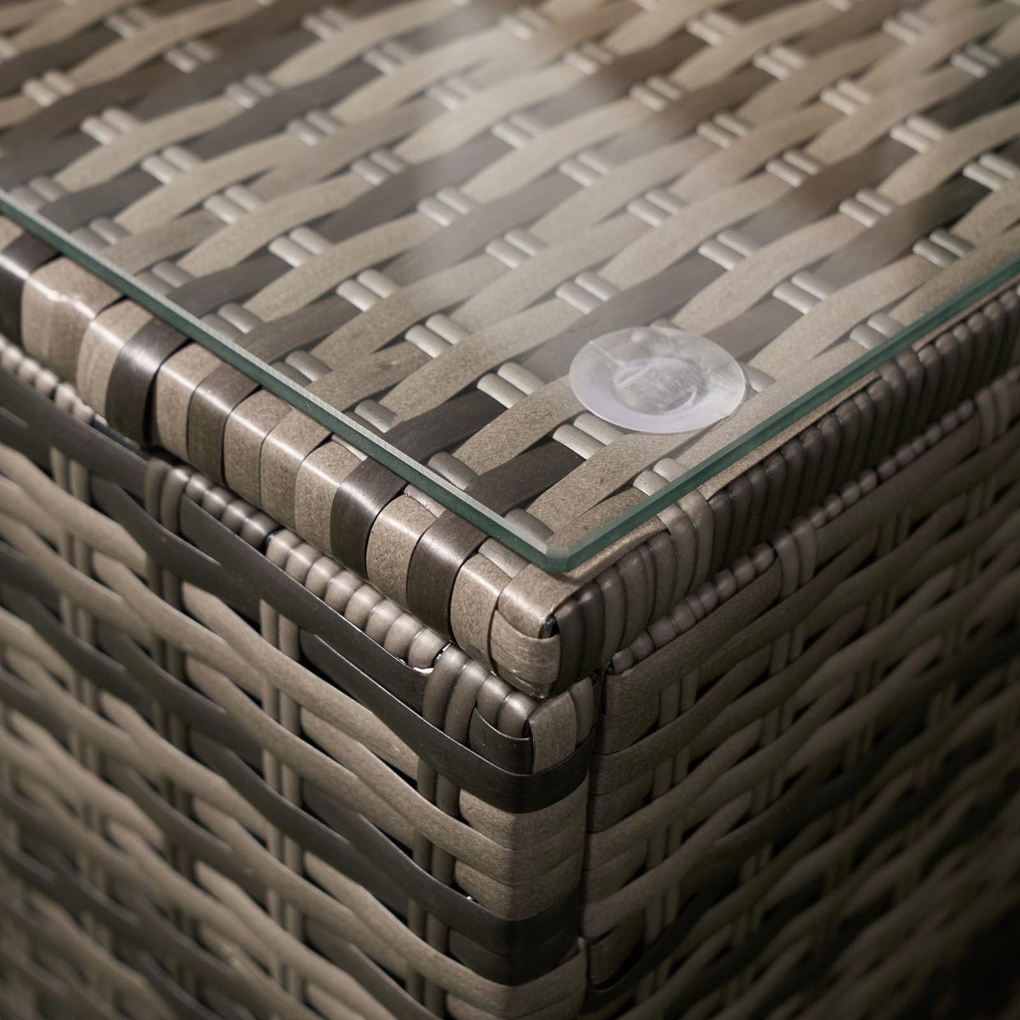 OHS Rattan Garden Furniture, 5 Seater Garden Corner Sofa with Table Set Outdoor Seating Patio Conservatory Wicker Table Soft Cushions - Grey