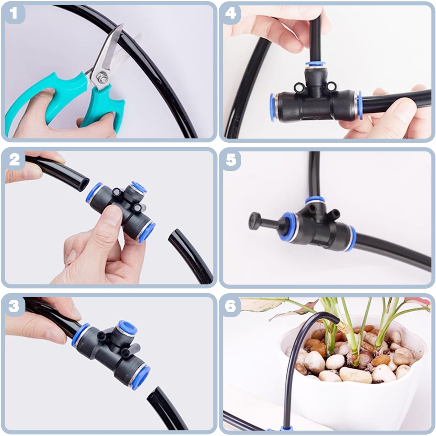 Suyeah 49.21Ft Drip Irrigation Kit Automatic Drip Irrigation System, 360° Bendable Garden Irrigation System, Garden Watering System Adjustable Bendable Nozzle Copper Sprayer System for Garden