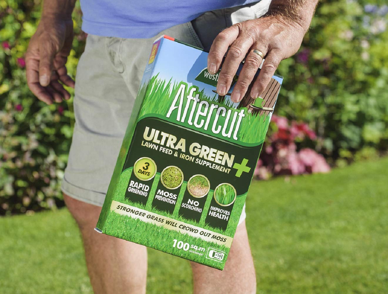 Aftercut 20400482 Ultra Green - Lawn Feed & Iron Supplement, 100 m2, 3.5 kg, Natural