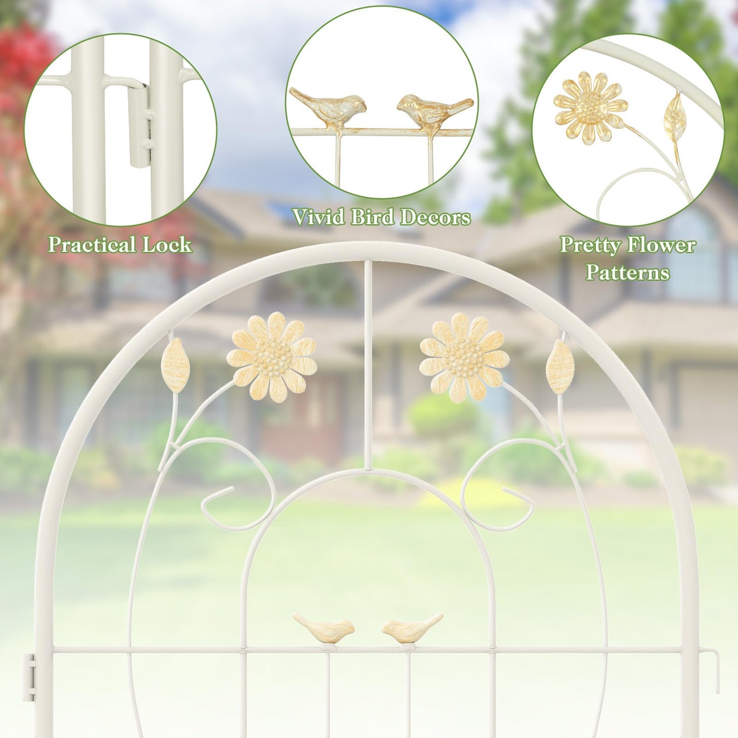 TANGZON 2/4 Pack Metal Garden Trellis, 180x50 cm/220x50 cm Wire Lattice Panel for Support, 2-in-1 Retro Style Cucumber Trellis, Decorative Plant Support Stand for Rose Ivy (Only White,180x50cm, 2)