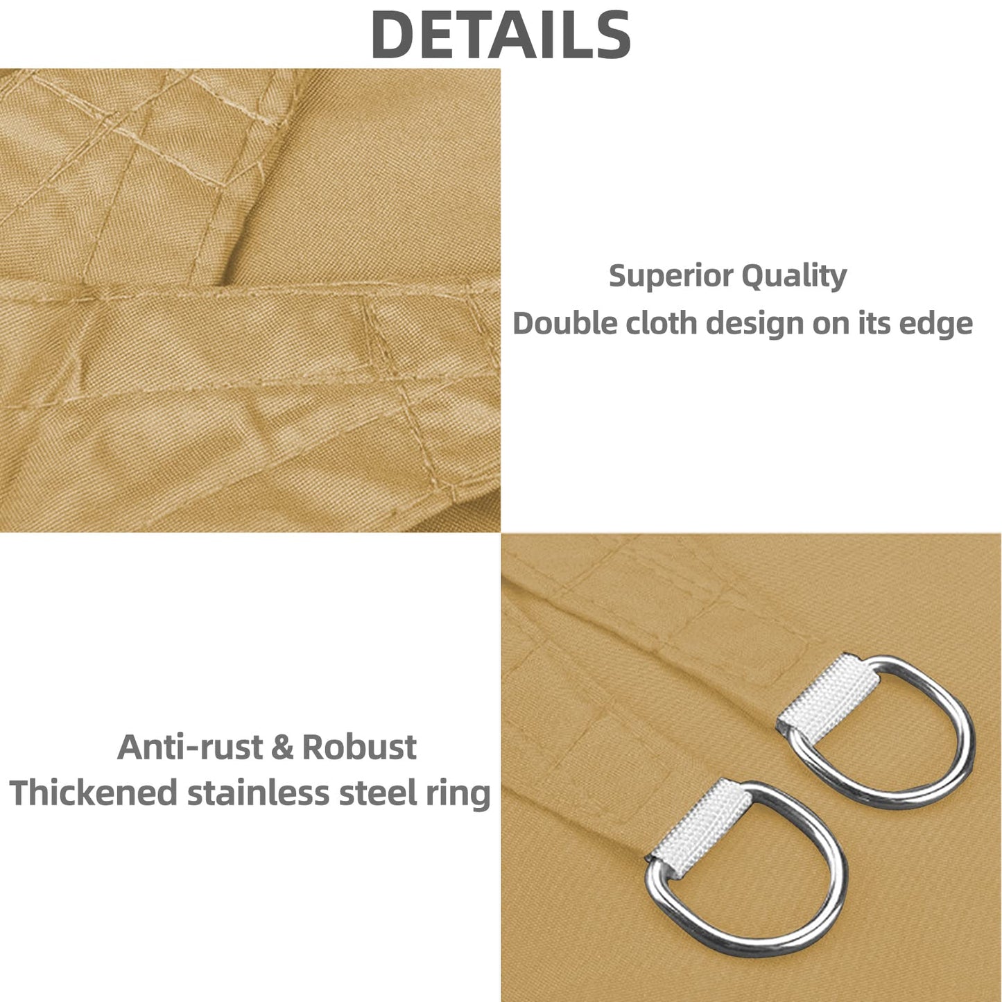 HOMPER 2x3 Sun Shade Sail Waterproof Rectangle(Sand), 95% UV Block Garden Sunscreen Awning Canopy with Free Rope, Breathable Patio Sail pergola for Outdoor Party