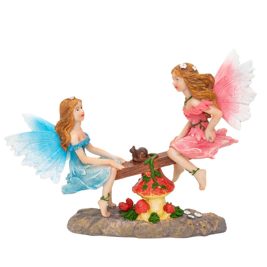 Pelle & Sol Fairies on Seesaw Ornament - Outdoor Garden Fairy Decoration Home Gift Accesories