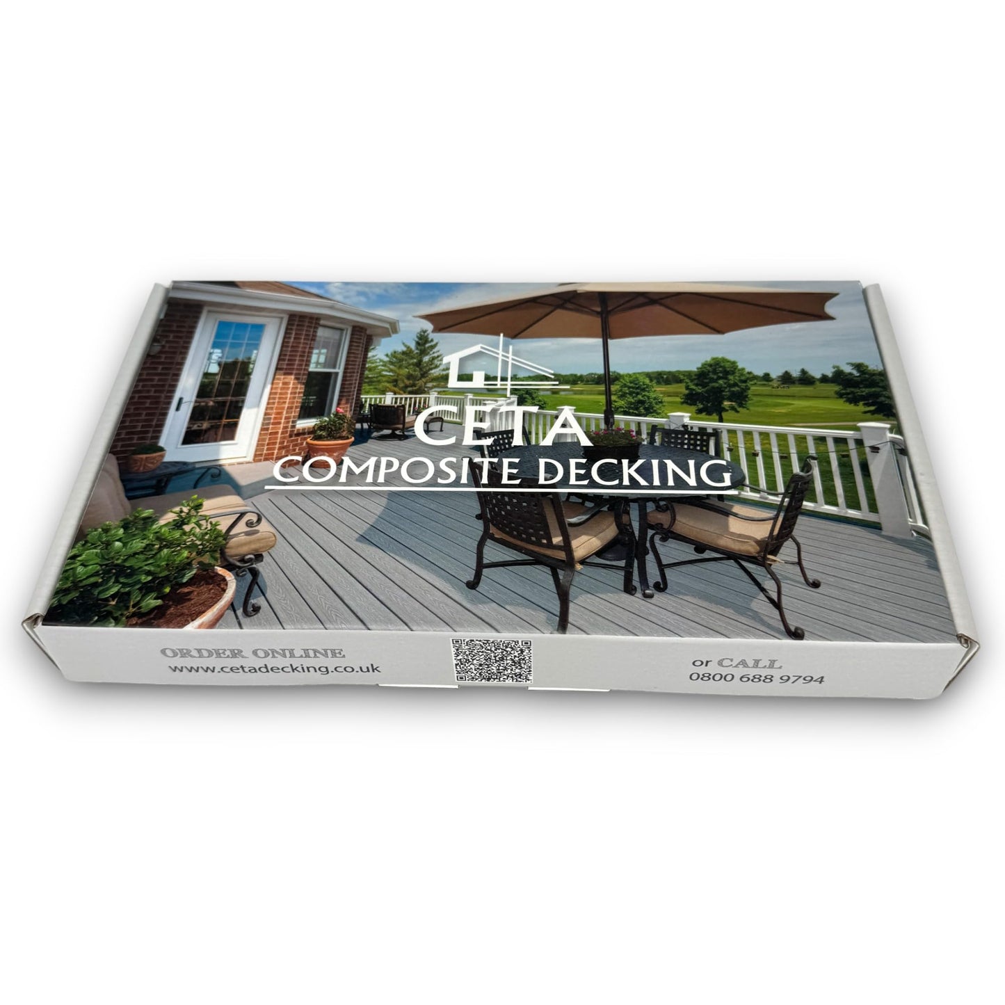 Ceta Composite Decking Premium Composite Decking Board Samples, 3.6m Length, Woodgrain Decking Board, Charcoal, Grey, Silver, Light Brown, Dark Brown, Hollow Decking Board