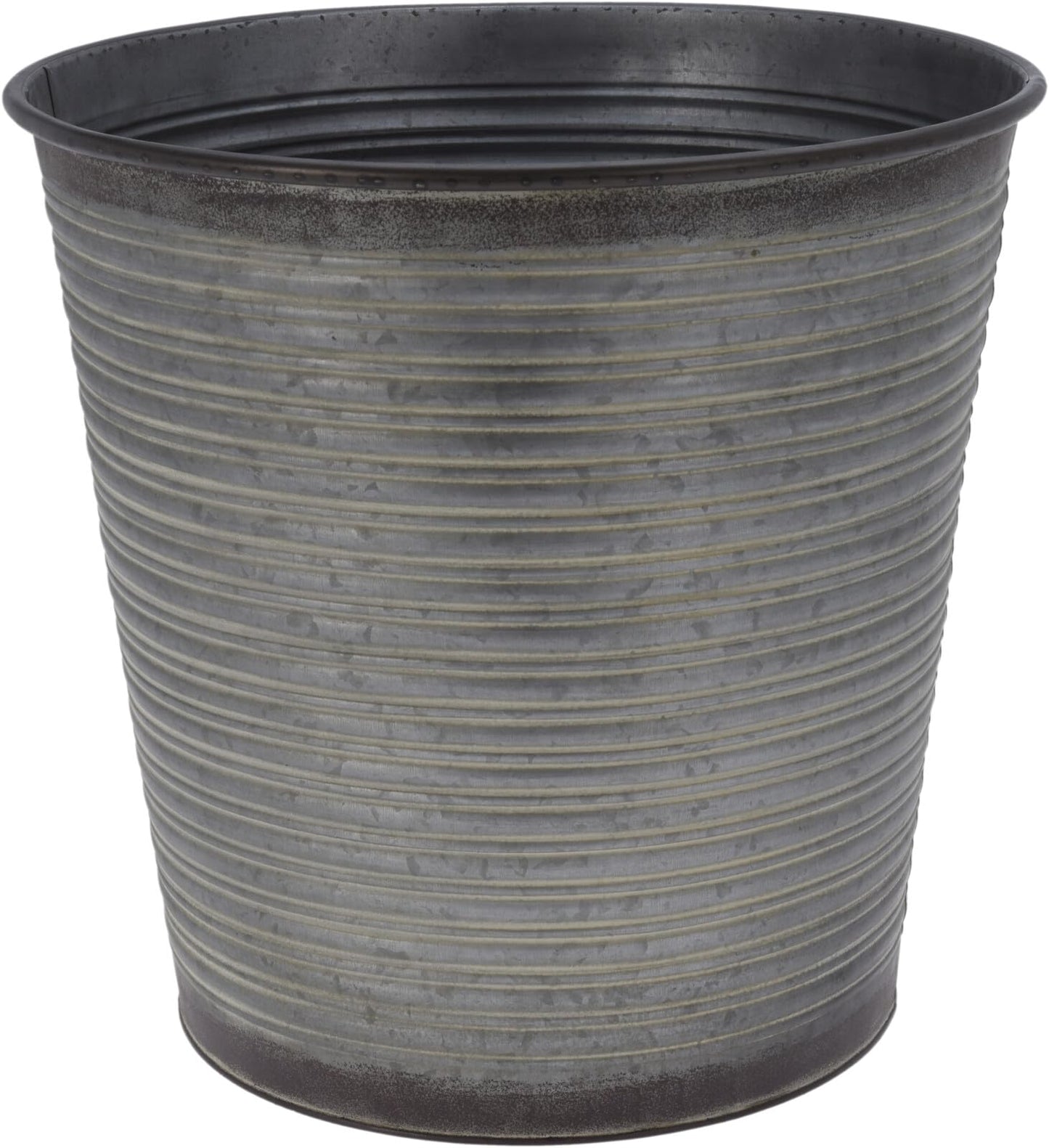 Muddy Hands Large Metal Bucket Planter Rustic Vintage Zinc Flower Tree Plant Pot - Diameter: 36cm Height: 35cm