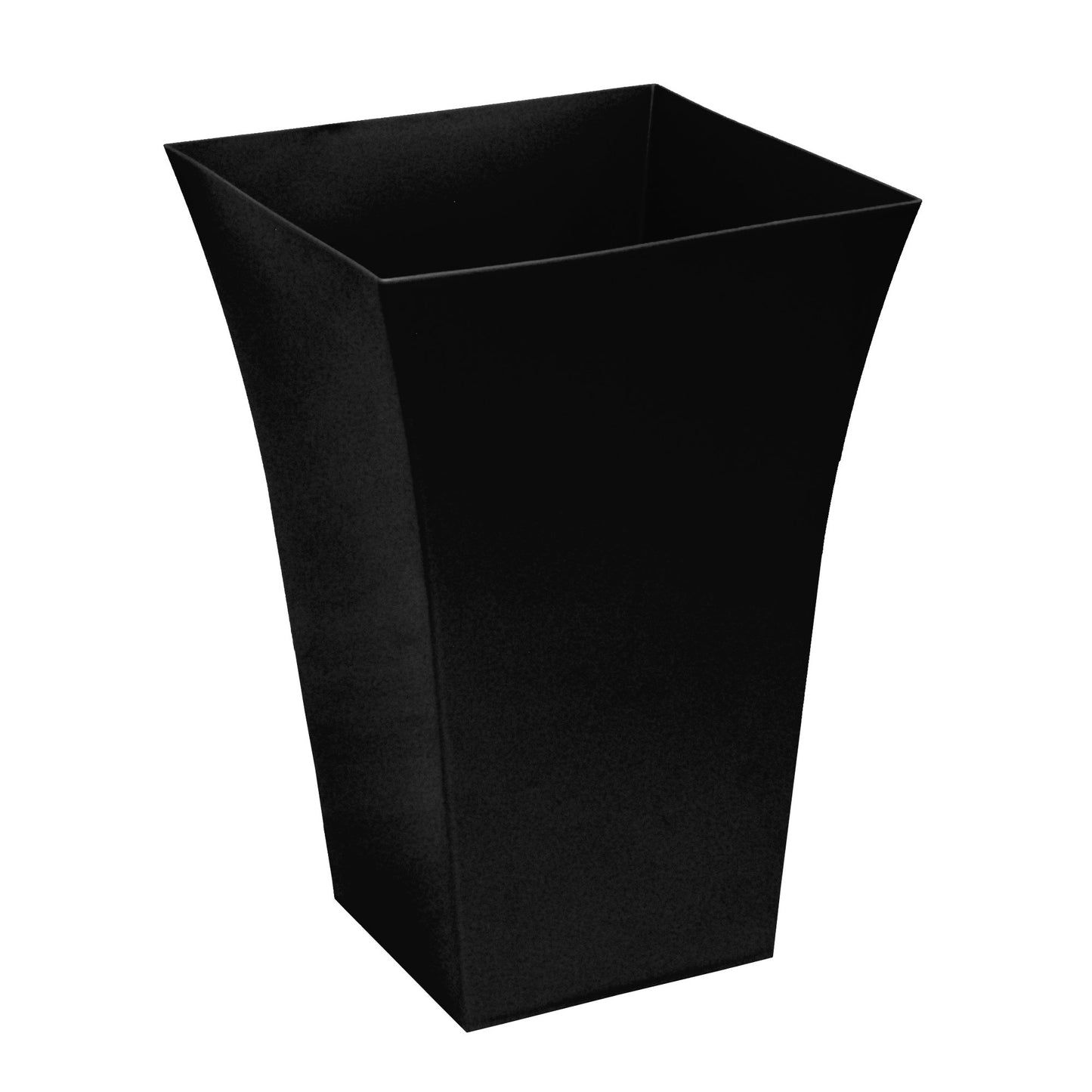 CrazyGadget® Large Milano Tall Planter Square Plastic Garden Flower Plant Pot Gloss Finish (1, Black)