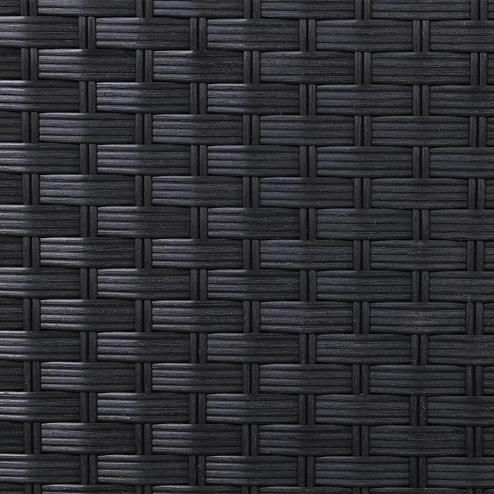 Club Rattan Rattan Corner Sofa Set Rattan Garden Furniture Set Patio Corner Sofa Set with Rising Table and Washable Cushions (black, 8 seats)