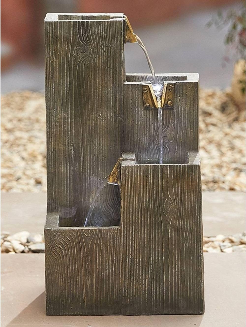 Easy Fountain Coastal Sleepers inc LED. Water Feature Fountain, Resin, Natural, One Size