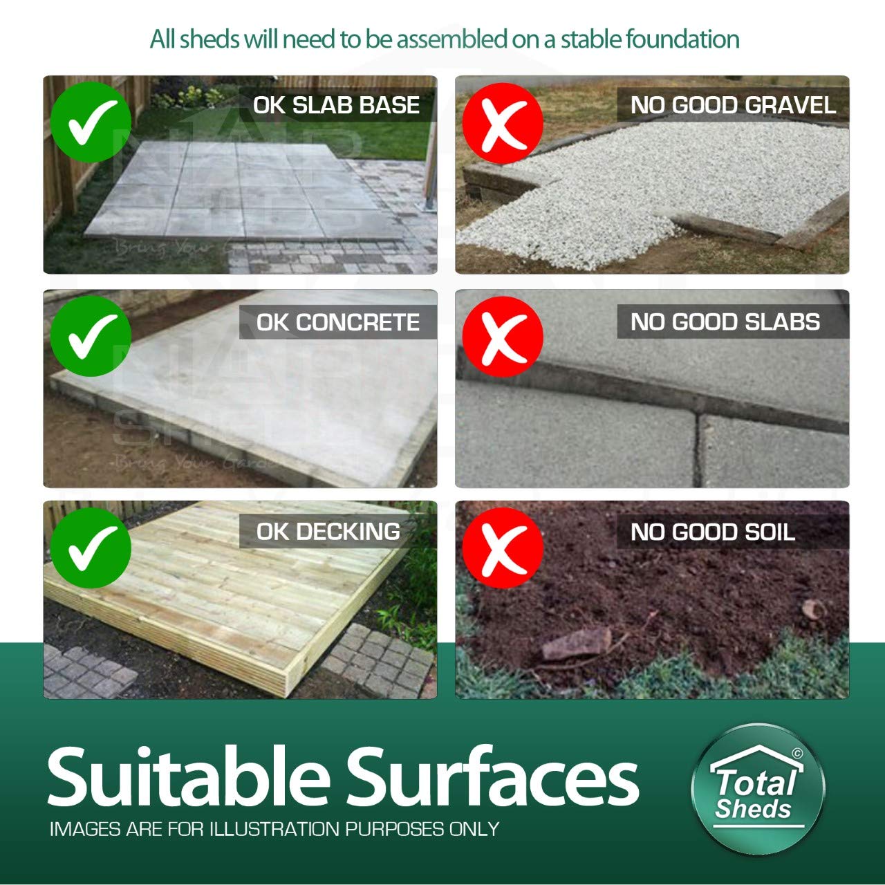 Total 7ft x 4ft Pent Garden Timber Shed