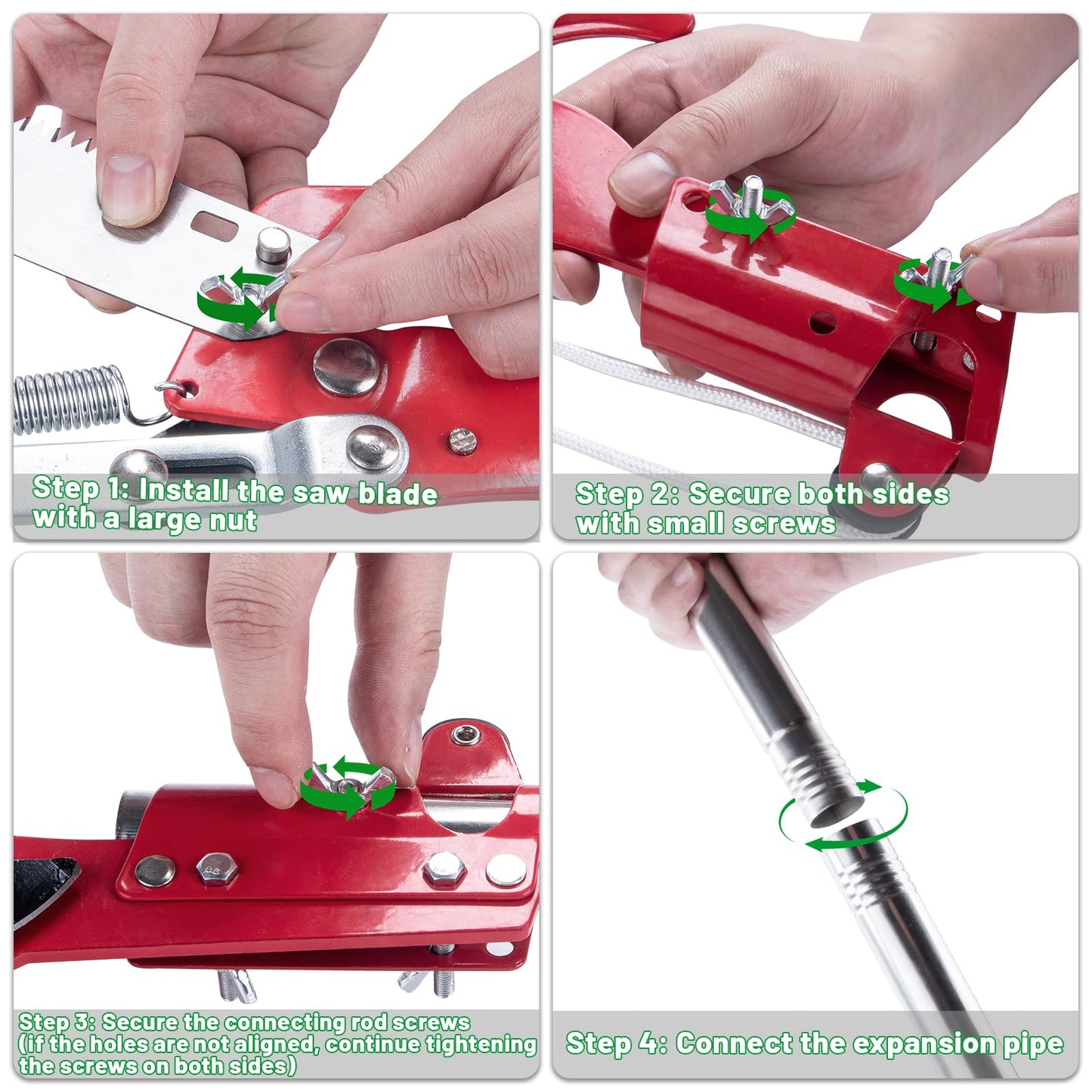 IHKFILAN Pole Pruning Saw，Telescopic Tree Pruning Saw，116 Inch Pruner with Extendable Handle，Lightweight Telescopic Tree Pruner Branch Cutters，Pruning High Branches, Twigs at Forest Yard Garden Patios