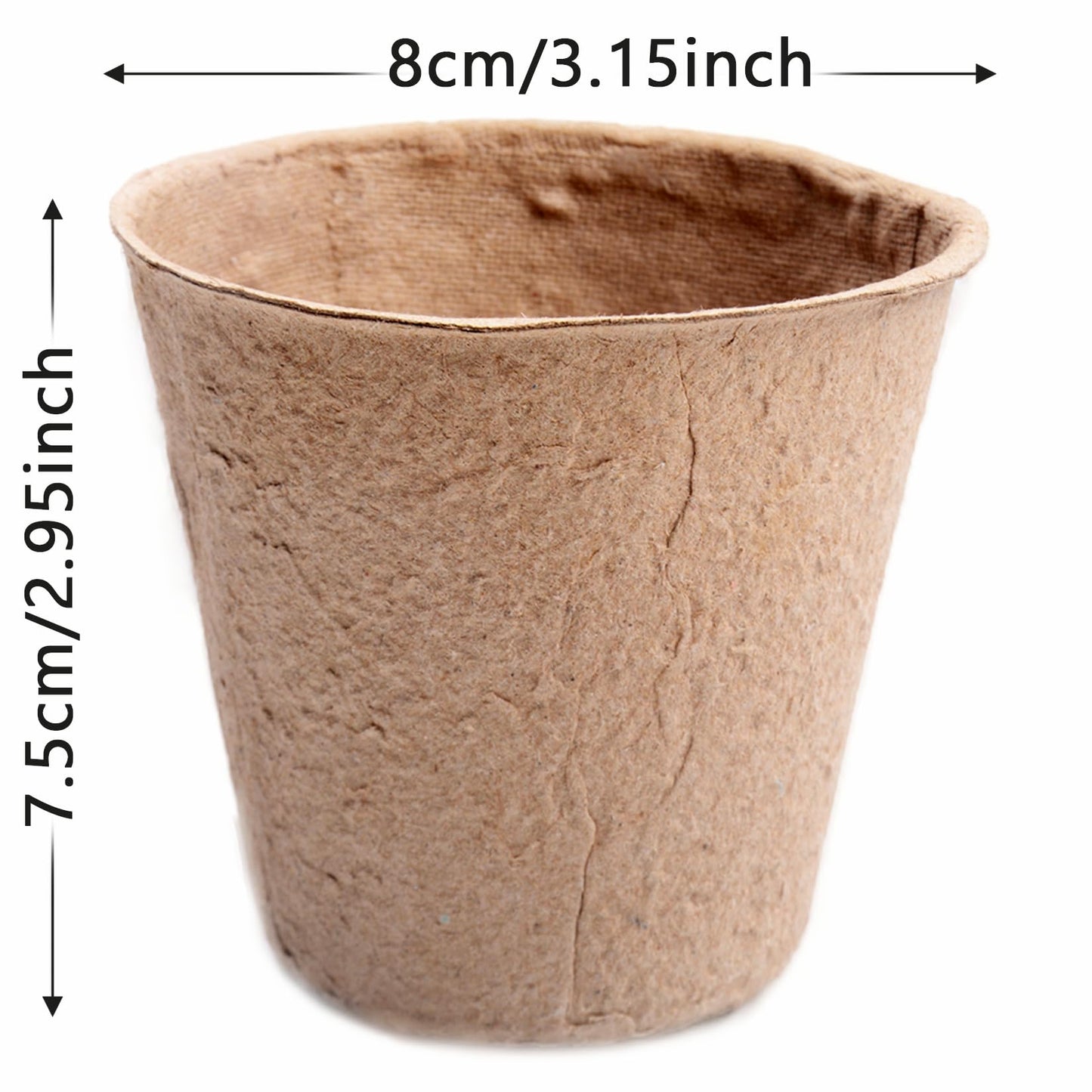 Atoke 50 Piece Seedling Pots,Seed Starter Pots Biodegradable Plants Pots,3 Pcs Mini Seedling Tools for Garden Germination Nursery Pot for Indoor Outdoor,Beige