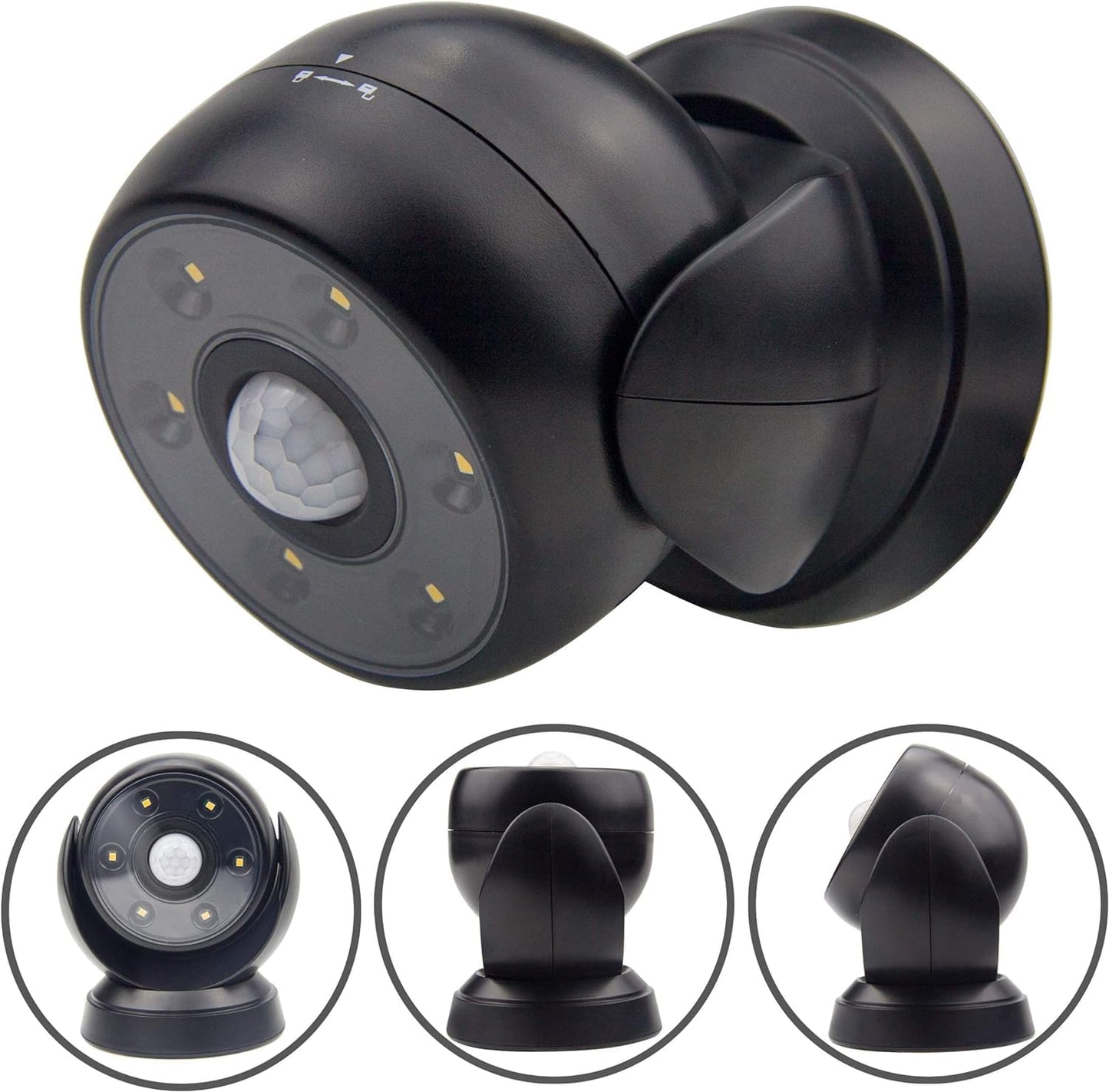 BIGLIGHT Battery Motion Sensor Spotlight Wireless Floodlight Outdoor Front Door Security Spotlight Waterproof Compact Spotlight Rotatable Wall Down Light for Driveway Hallway, 200 Lumens