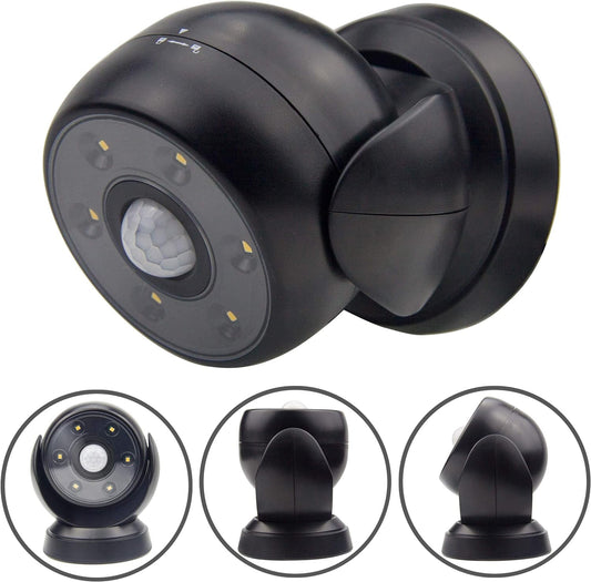 BIGLIGHT Battery Motion Sensor Spotlight Wireless Floodlight Outdoor Front Door Security Spotlight Waterproof Compact Spotlight Rotatable Wall Down Light for Driveway Hallway, 200 Lumens