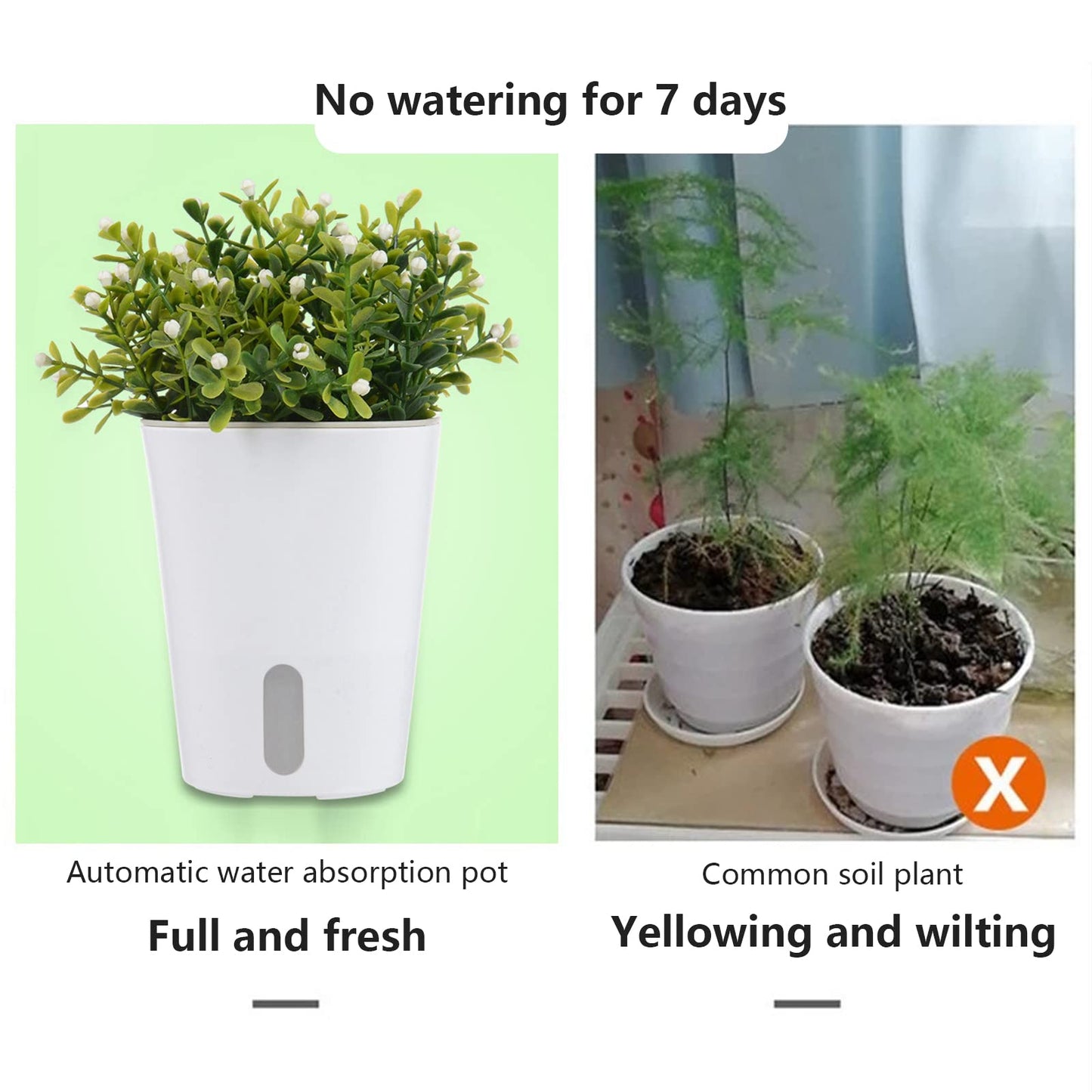 WMLBK Self-Watering Plant Pots Indoor,10 Pcs Plastic Self Watering Flower Pots with Drainage Holes Sauce,for Indoor Outdoor Balcony Windowsill Plants Flowers (12.5cm)