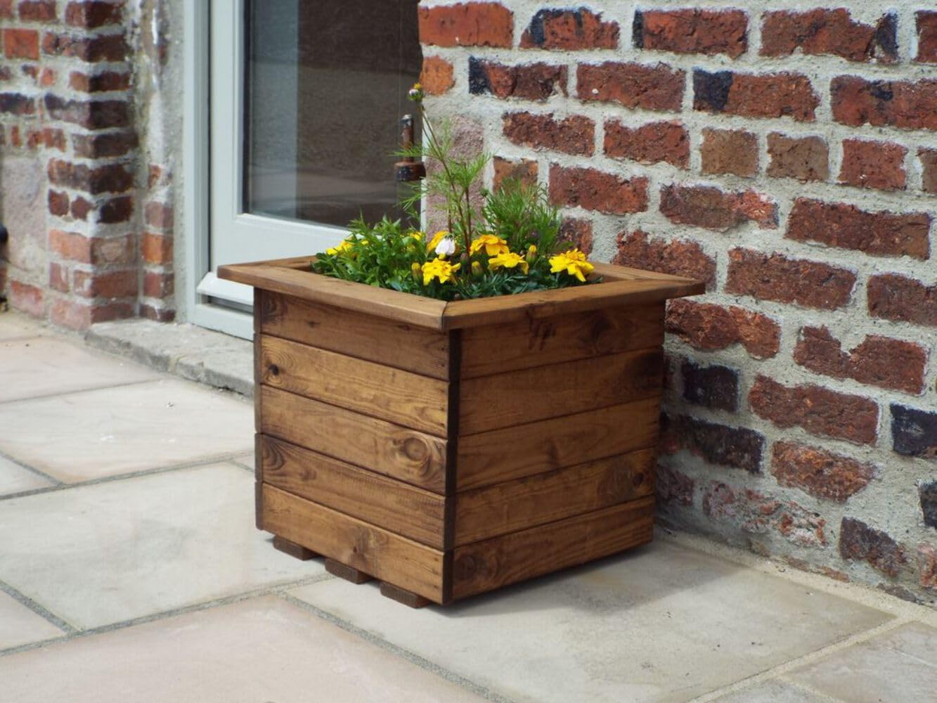 Charles Taylor Large Square Wooden Garden Planter L470xW470xH390mm