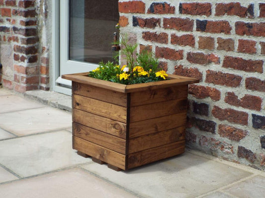 Charles Taylor Large Square Wooden Garden Planter L470xW470xH390mm