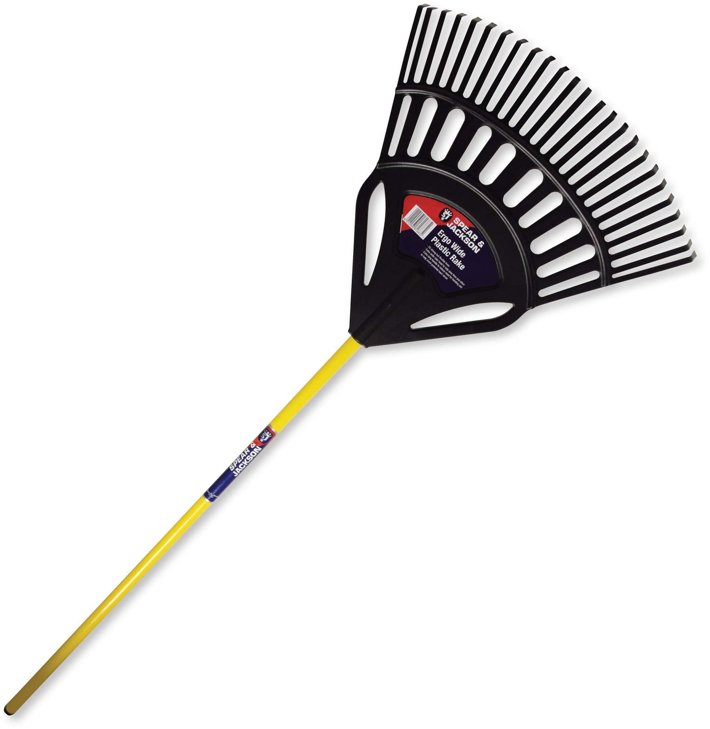 Spear & Jackson 4866PR Ergo wide plastic Leaf Rake, Black And Yellow