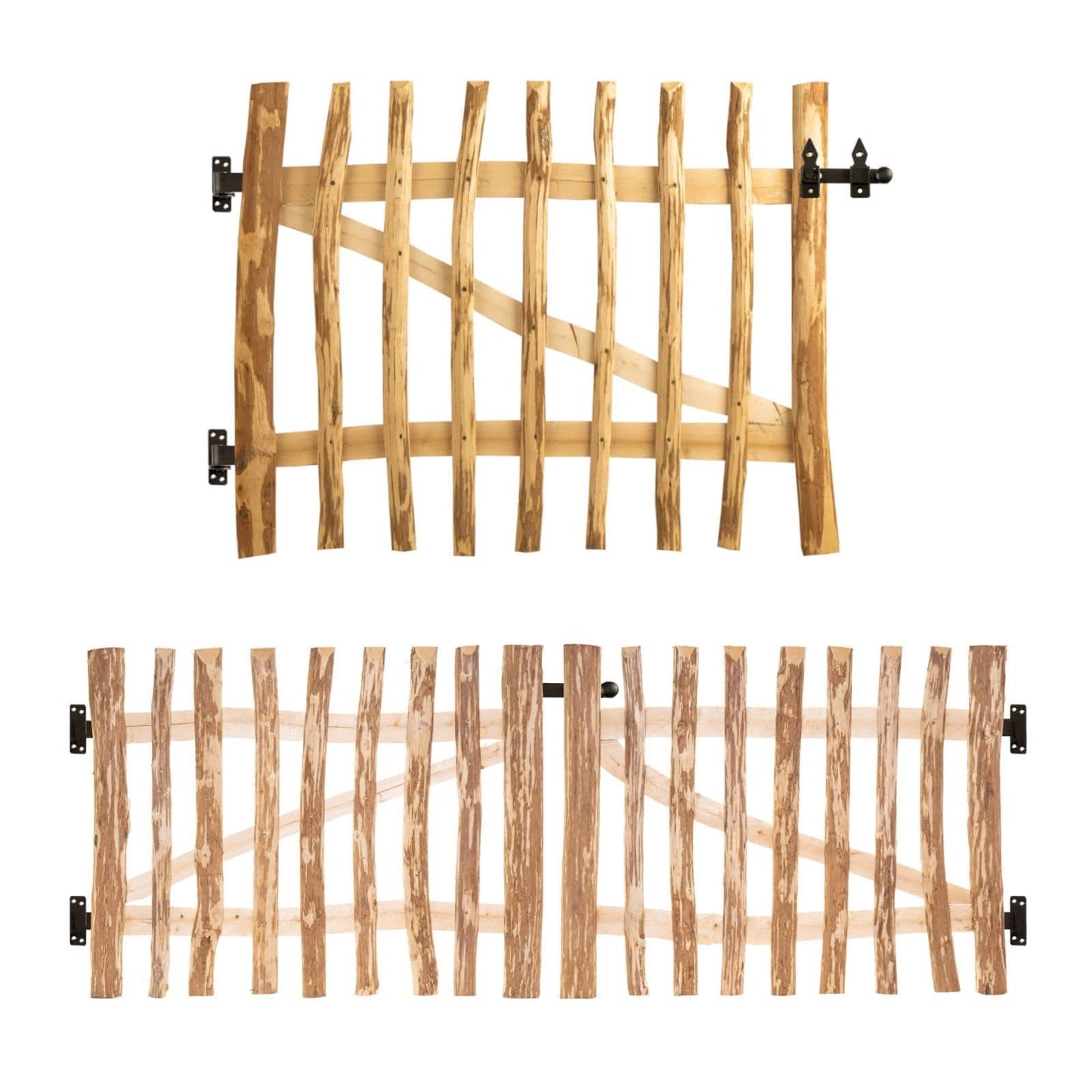 BooGardi Wooden Garden Gate Kit, 120 cm Width x 120 cm Height, Hazelnut, Rustic Style, Swing Gate, Garden Door