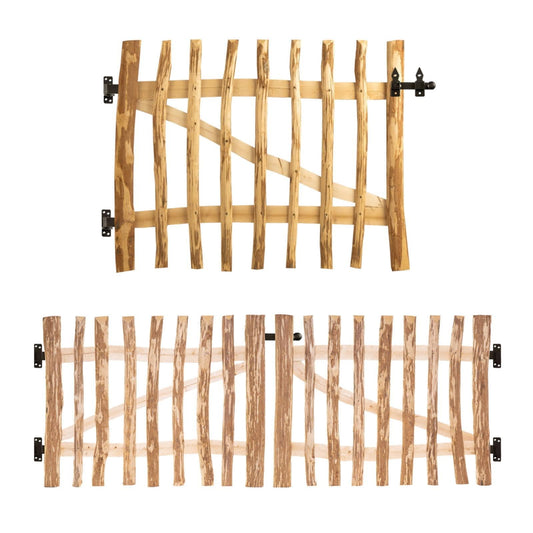 BooGardi Wooden Garden Gate Kit, 120 cm Width x 120 cm Height, Hazelnut, Rustic Style, Swing Gate, Garden Door