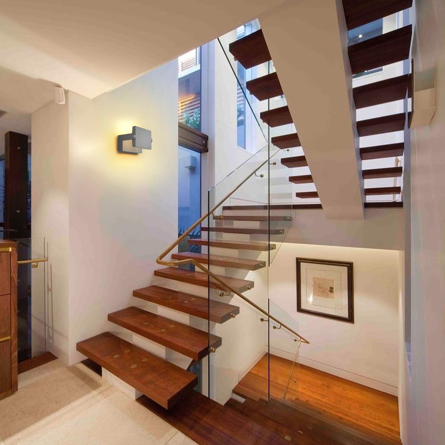 Klighten 24W LED Wall Light Outdoor Indoor Waterproof IP65 Adjustable Lamp Modern Outside Light Aluminum Wall Lighting for Entrance Garden Balcony, Dark Gray, Warm White 2700K-3000K