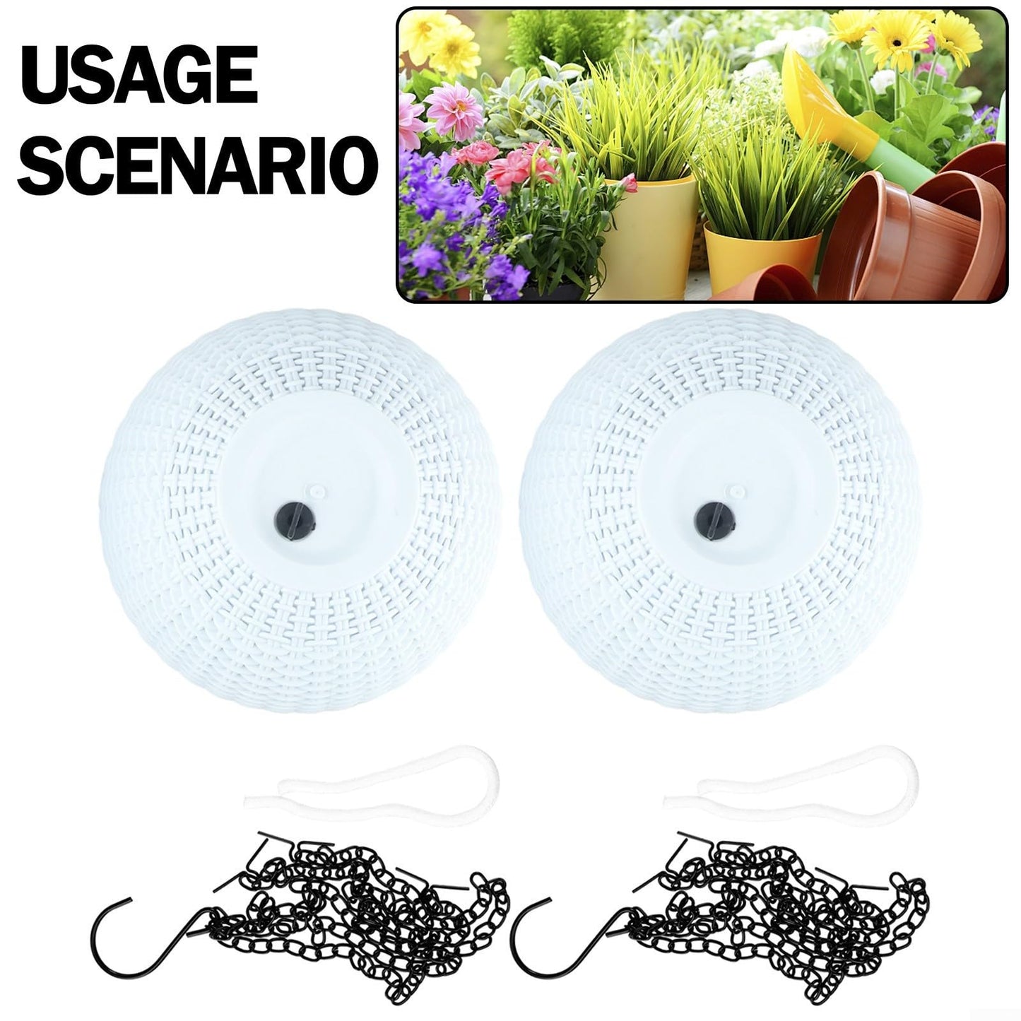 URPIZY Hanging Basket Planters, 2pcs Self Watering Pots Perfect for Home Decor