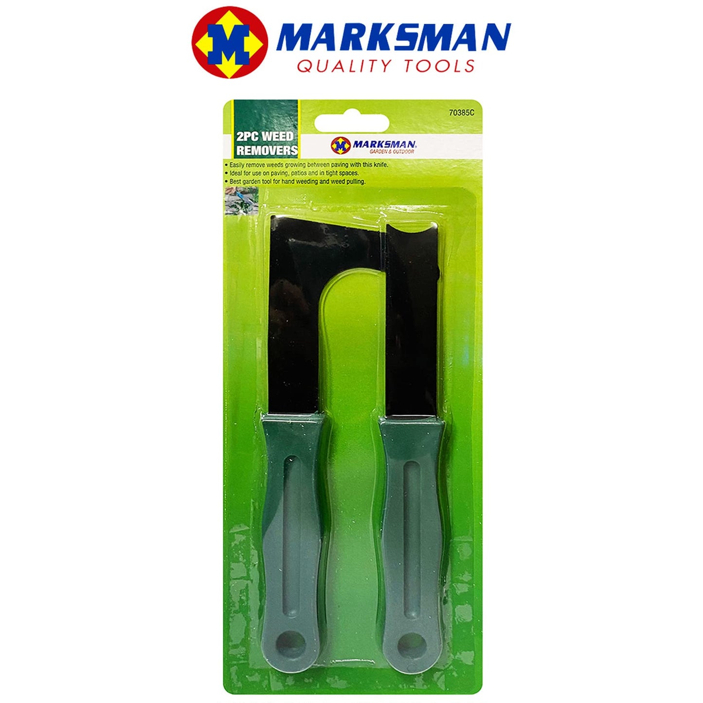 NTI 2Pc MARKSMAN Weed Removers | Patio Hand Tools Set Paving Garden Slab Grooves Deweeder Moss DIY Cleaning Stones Bricks Outdoor Stairs Home UK FREE P&P, Black & Green