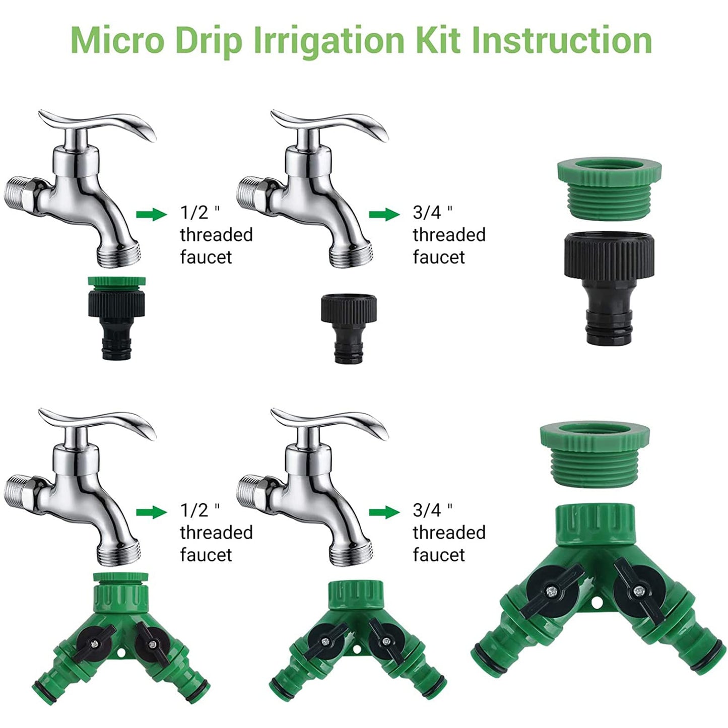 BORUIT 30M DIY Auto Drip Irrigation Kit,100FT Irrigation Pipe, Irrigation Sprinklers,Great Drip Watering System Garden Plant Watering Devices for Flower Bed, Patio, Garden Greenhouse Plants