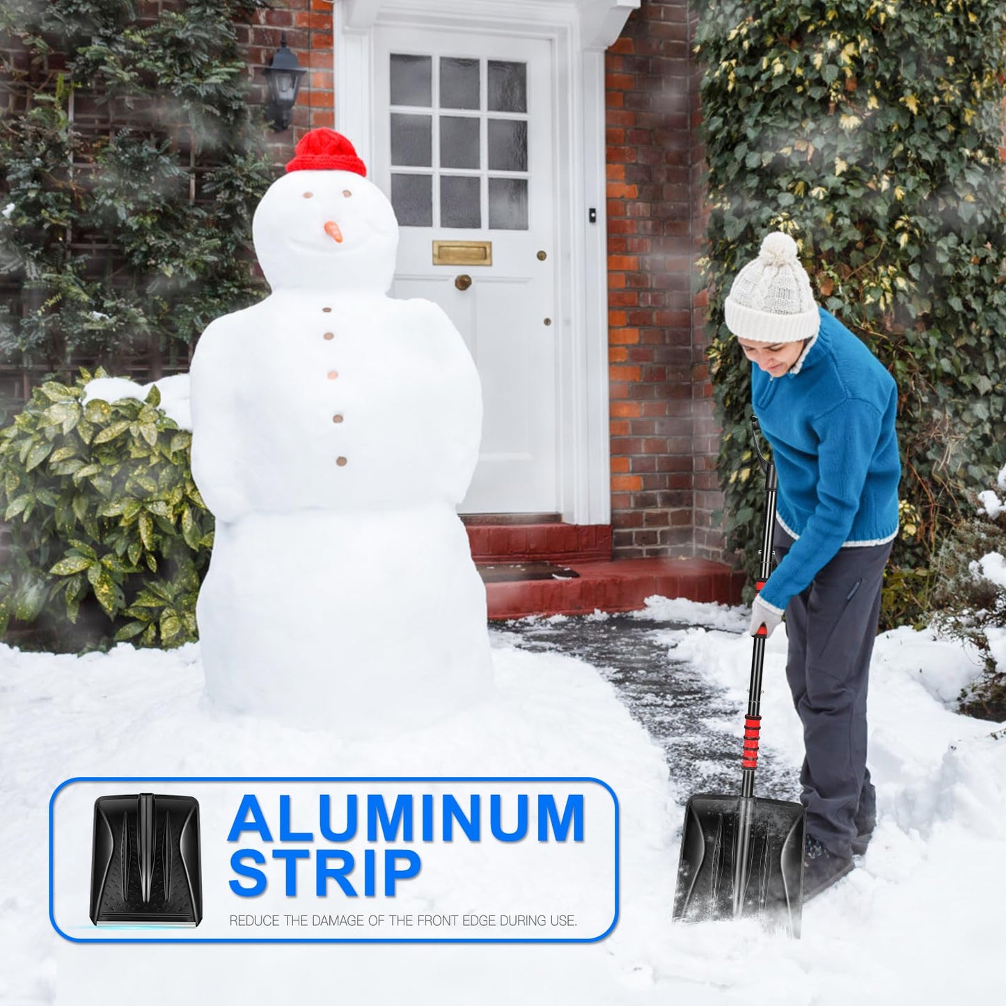 YARNOW 43 Collapsible Shovel with D-Grip Handle, Detachable Four-Piece Construction Snow, Sand, Mud Removal Tool for Car, Camping, Garden, and Other Outdoor Activities